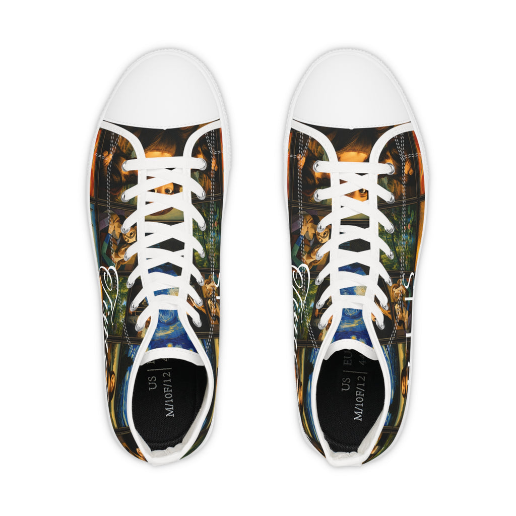 Men’s Art Is Timeless museum collage high-top sneakers