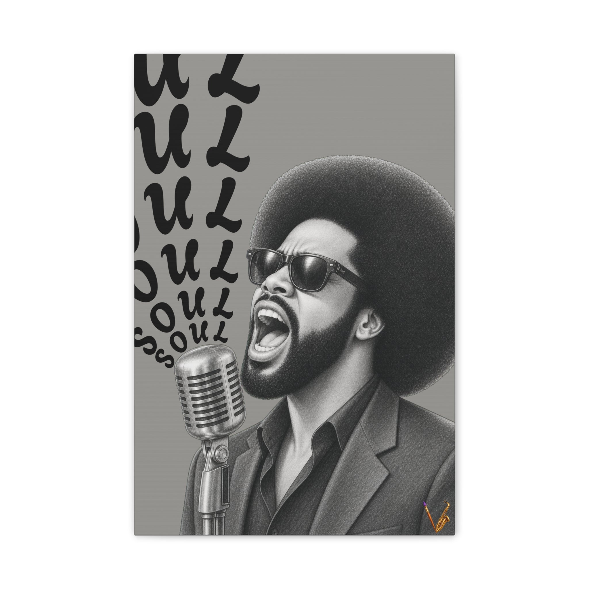 Soul singer monochrome canvas wall art