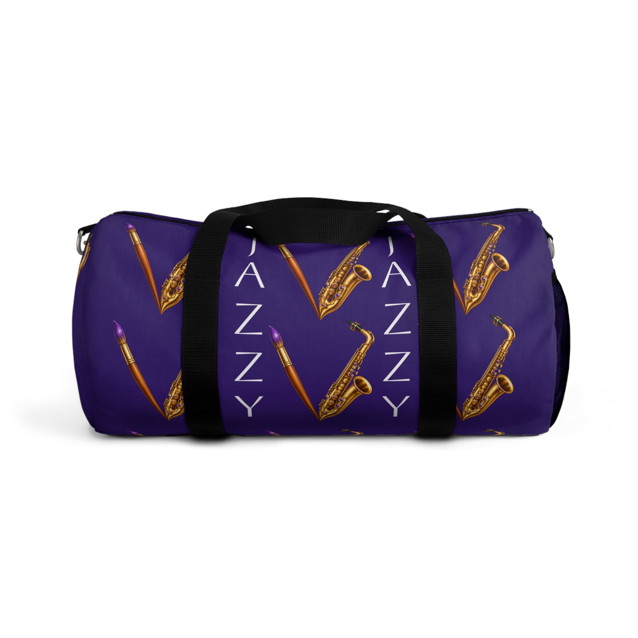 Jazzy Smoov purple saxophone duffel bag