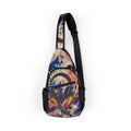 Art and music collage crossbody sling bag
