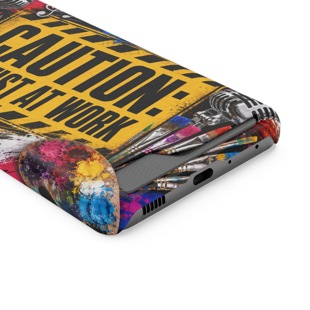 Caution Artist at Work phone case with card holder – view 79