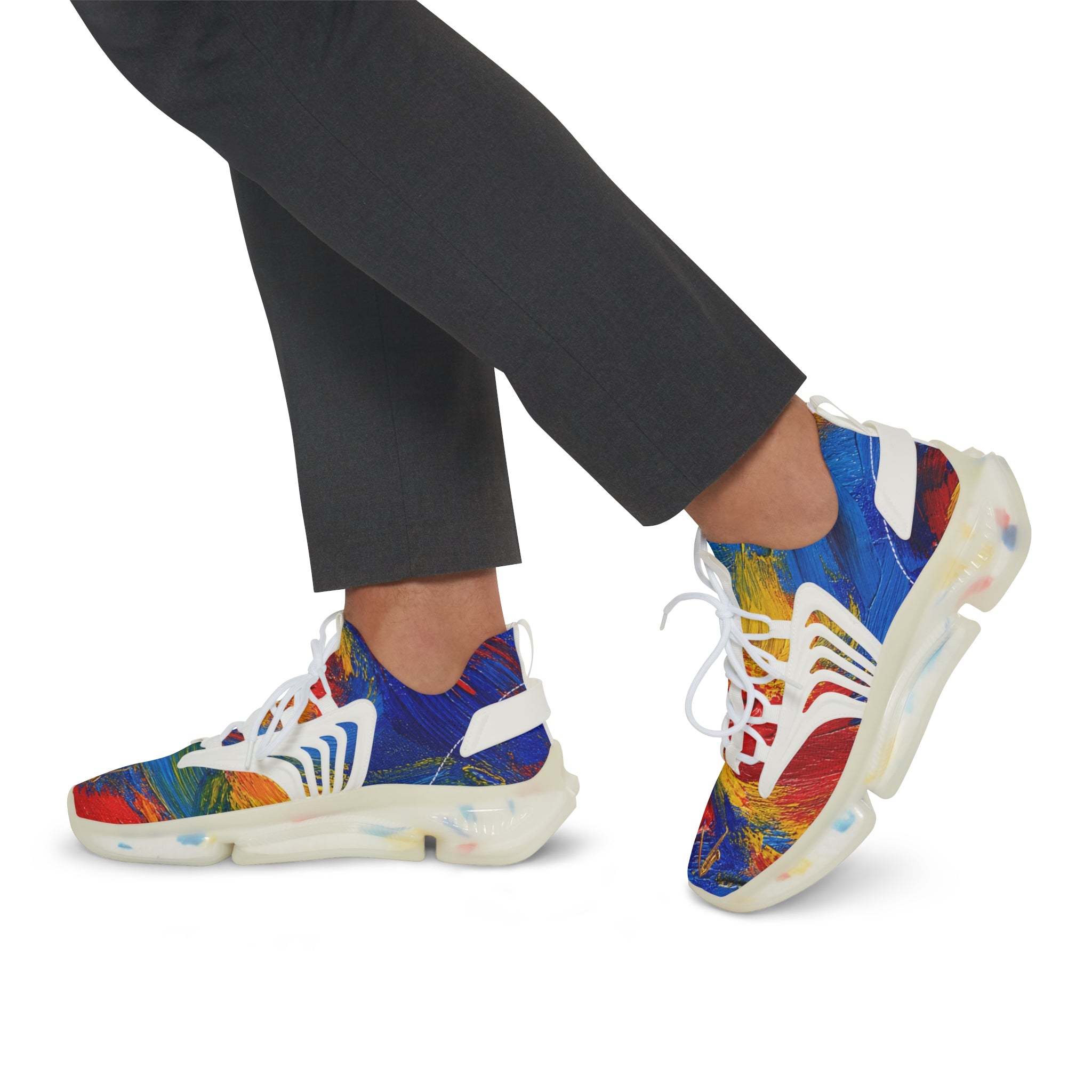 Men’s abstract color art mesh sneakers