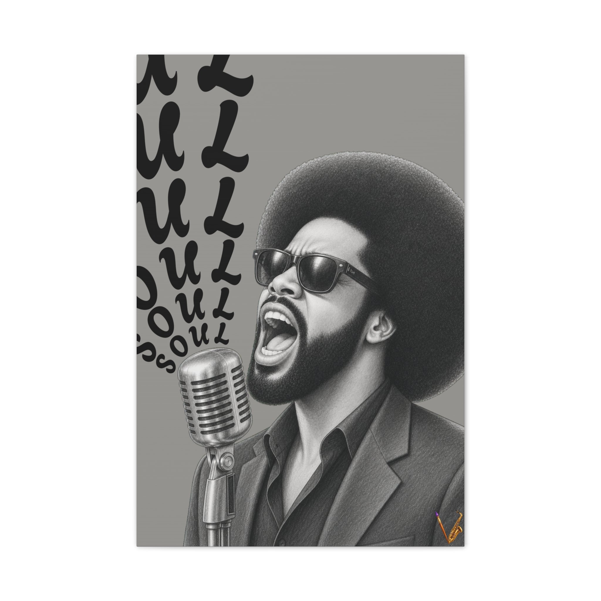 Soul singer monochrome canvas wall art