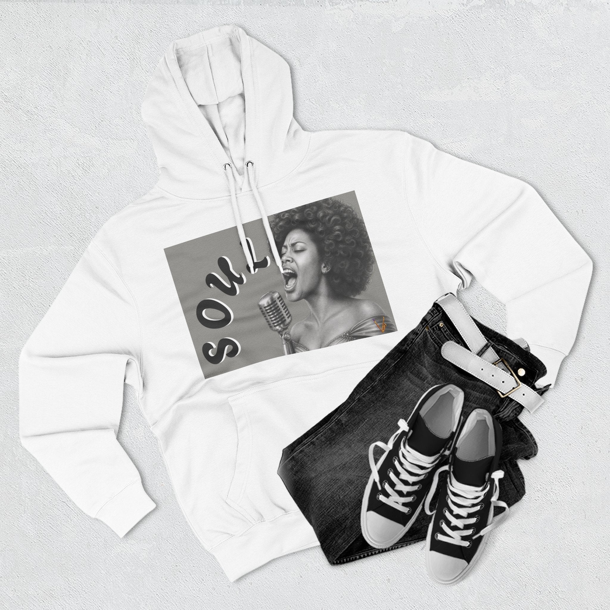 Women’s Soul Singer Graphic Pullover Hoodie – product image 4