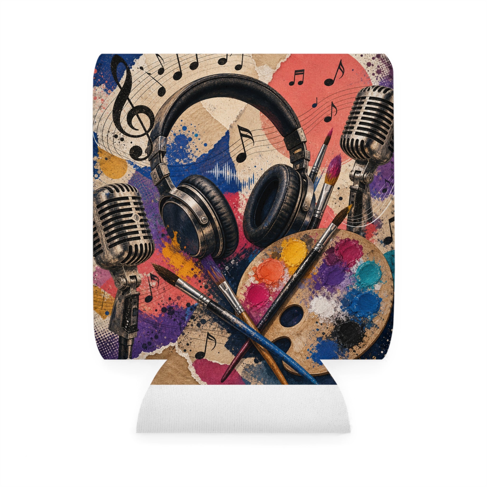 Music and art 12 oz can cooler sleeve