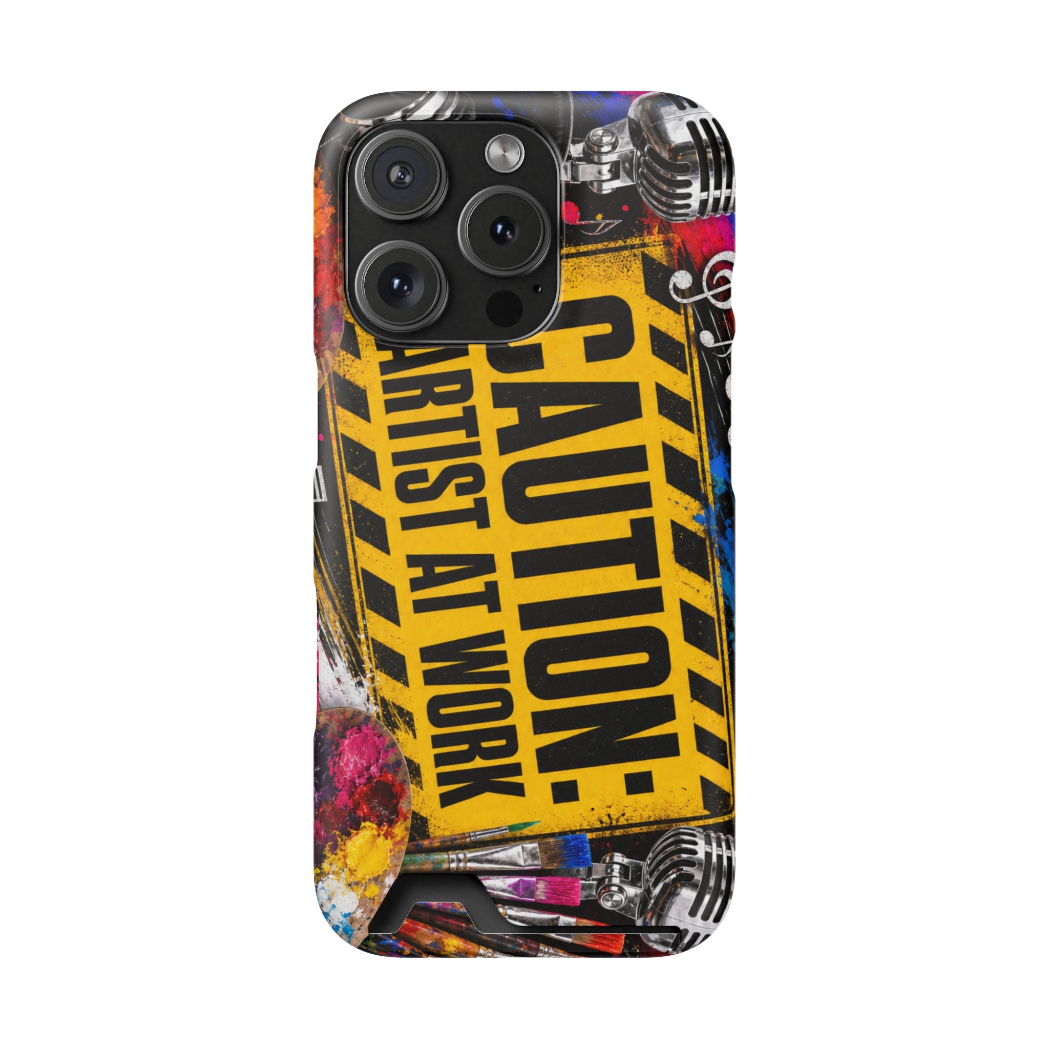 Caution Artist at Work phone case with card holder – view 46