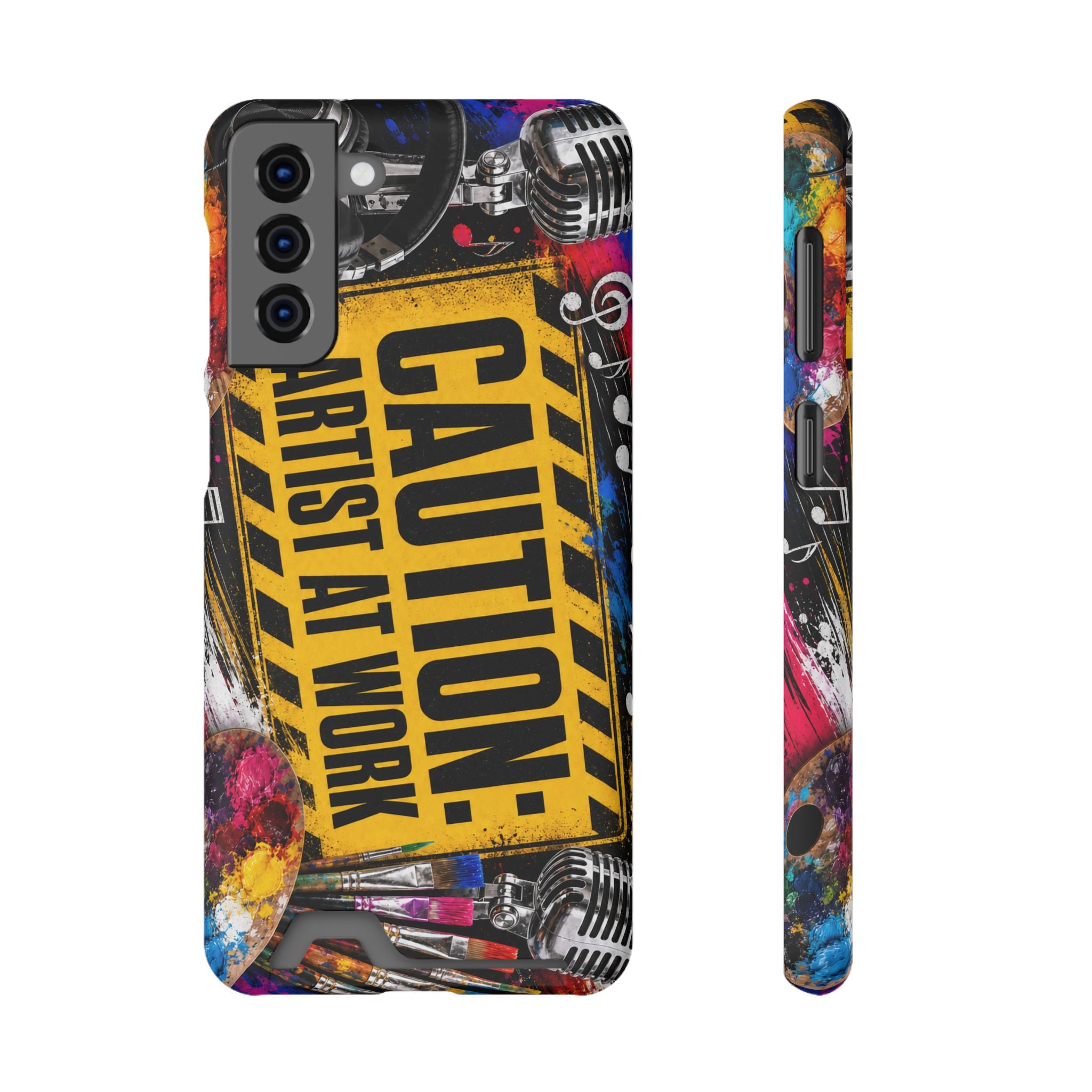 Caution Artist at Work phone case with card holder – view 18