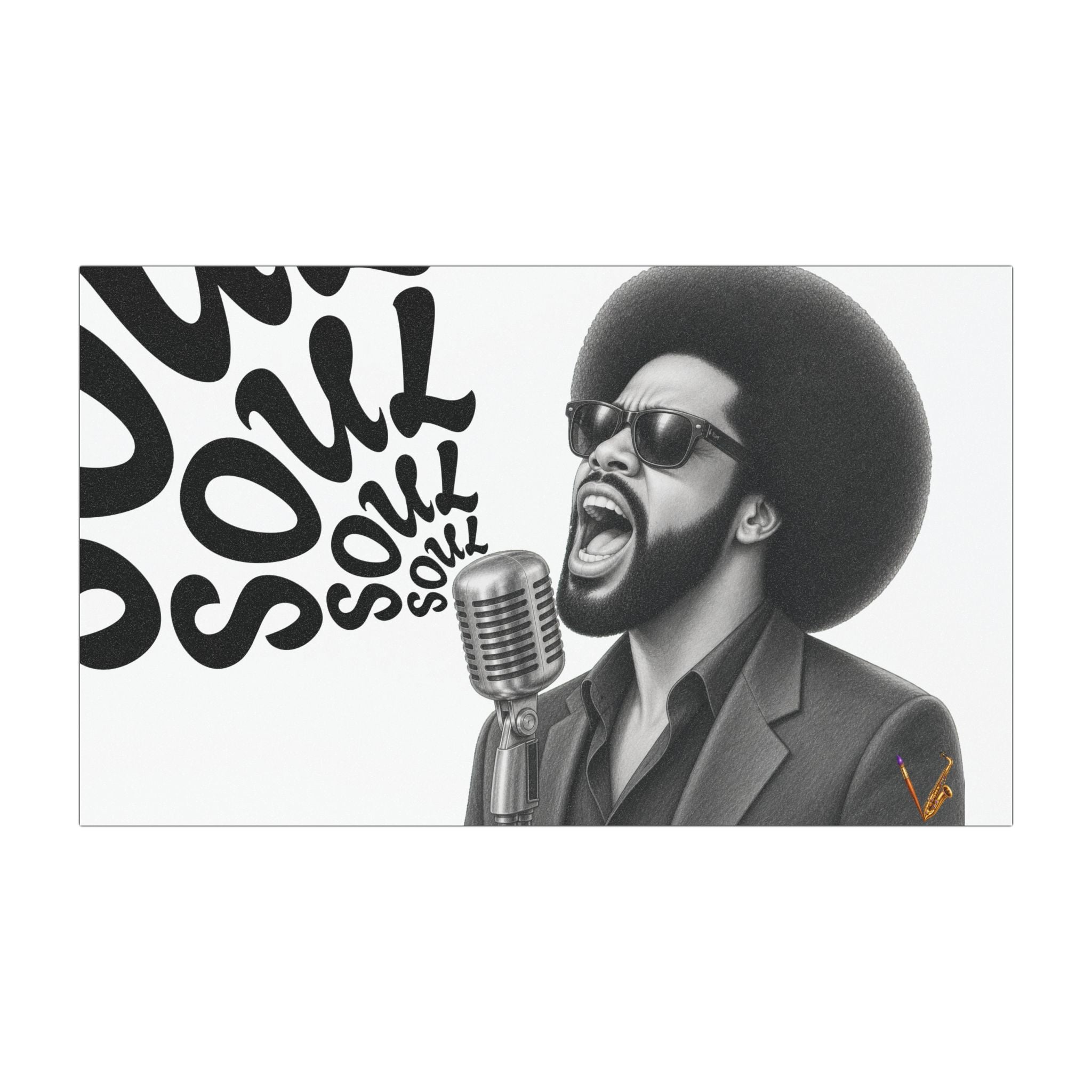 Soul Singer black and white vinyl car magnet