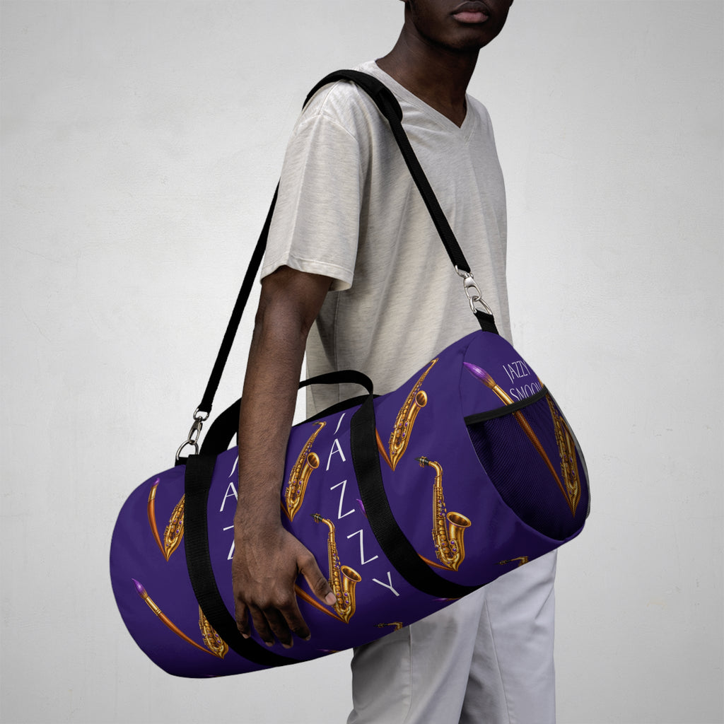 Jazzy Smoov purple saxophone duffel bag