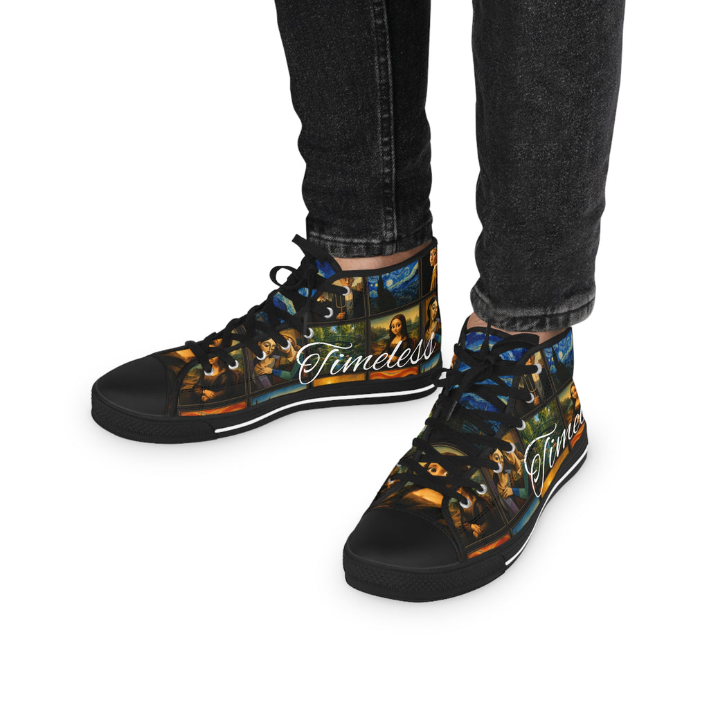 Men’s Art Is Timeless museum collage high-top sneakers