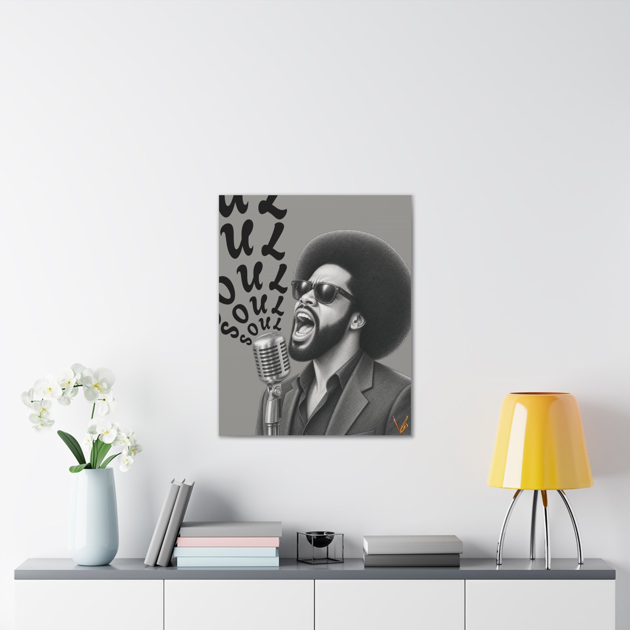Soul singer monochrome canvas wall art