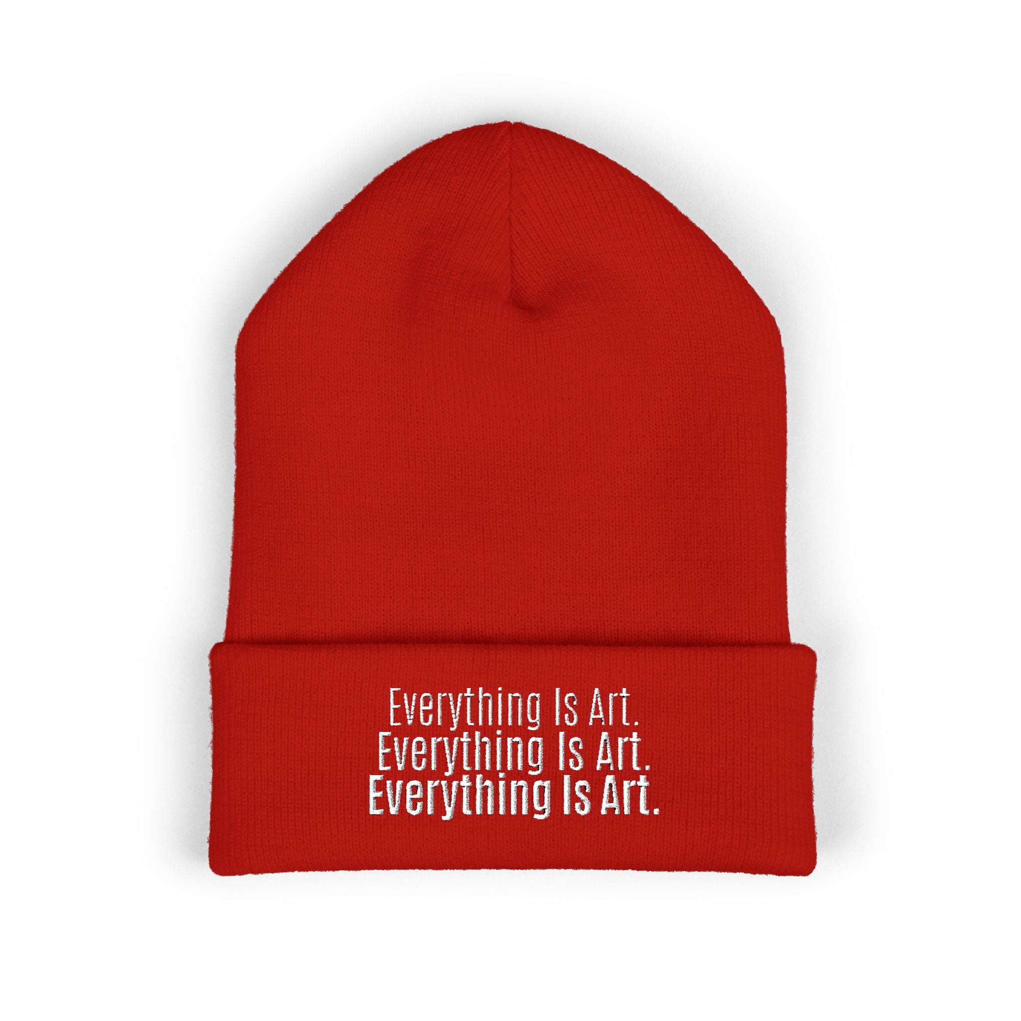 Everything Is Art cuffed beanie with white lettering – view 7