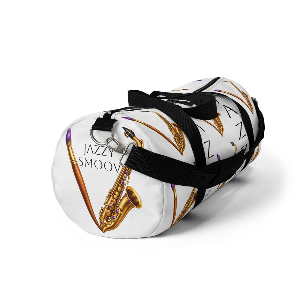 Jazzy Smoov saxophone print duffel bag