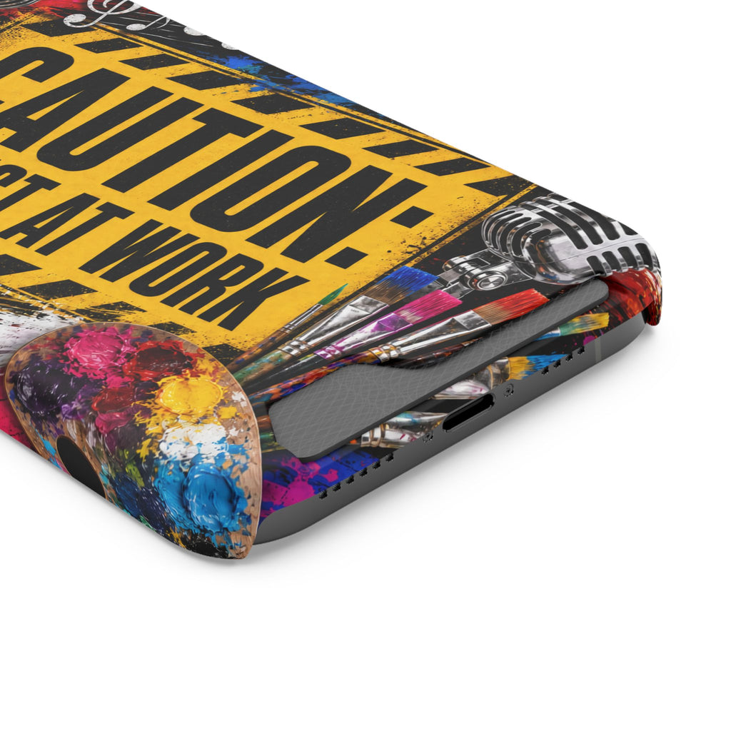 Caution Artist at Work phone case with card holder – view 77