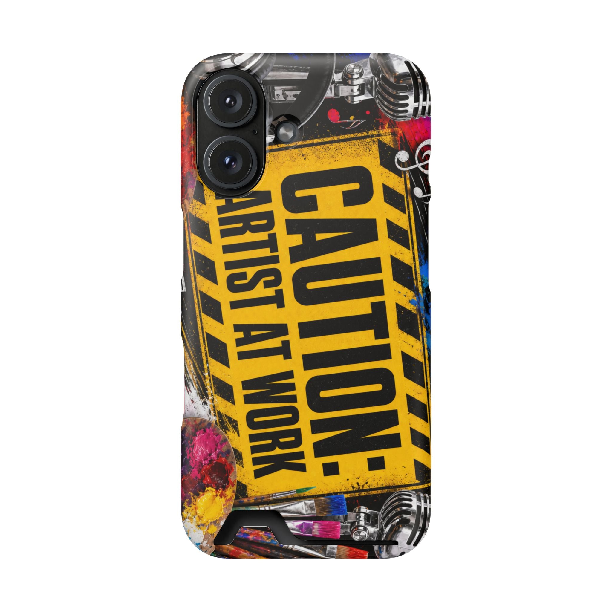 Caution Artist at Work phone case with card holder – view 44