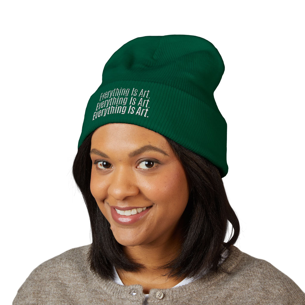 Everything Is Art cuffed beanie with white lettering – view 16