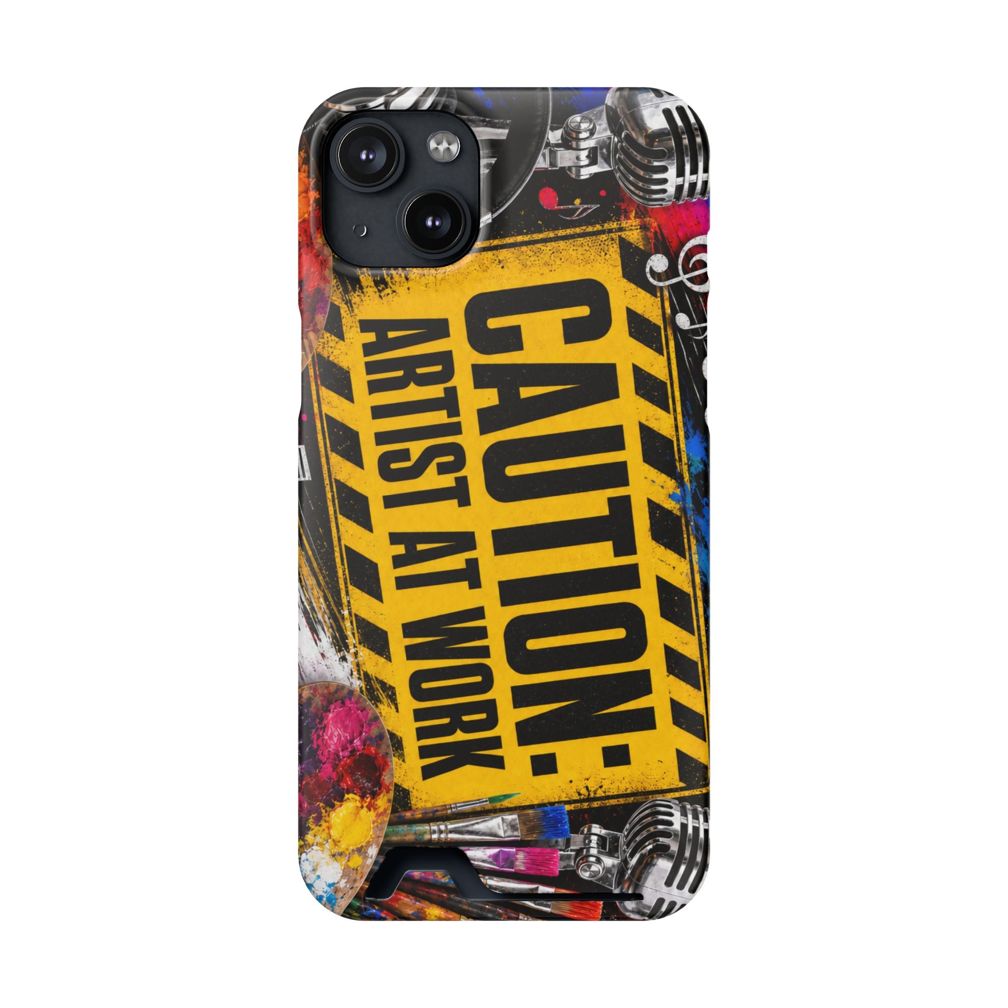 Caution Artist at Work phone case with card holder – view 29