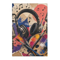 Music and art chenille area rug