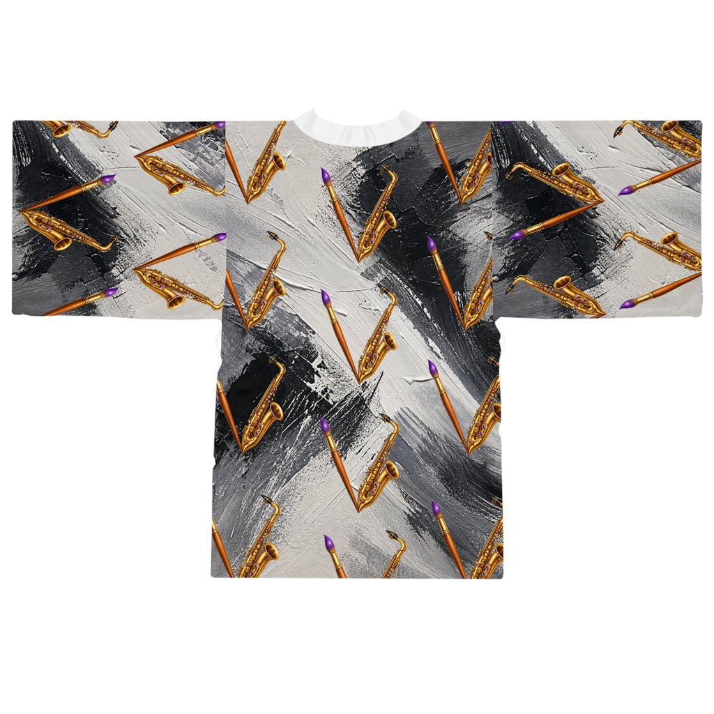 Jazzy Smoov Brushstroke Music Kimono Robe – product image 6