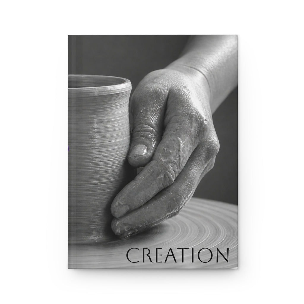 Creation pottery hardcover lined journal front cover