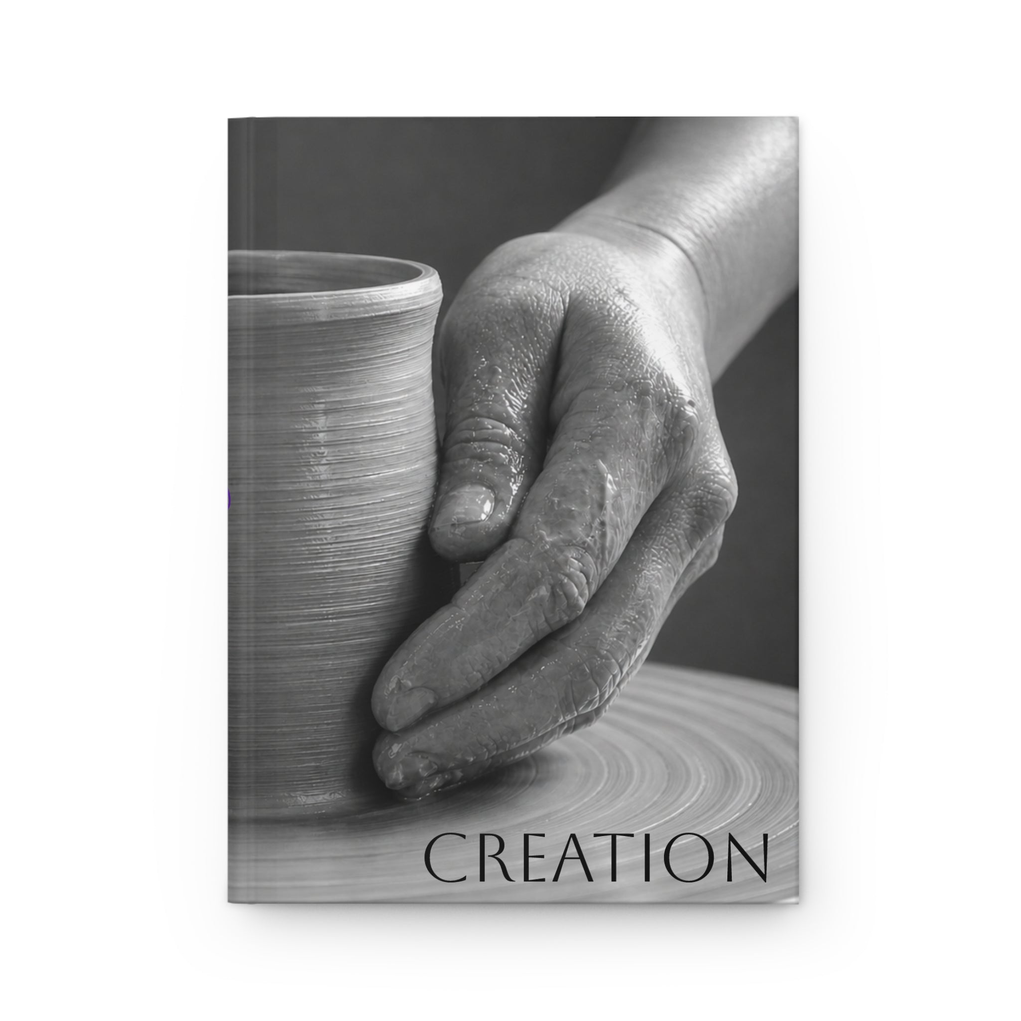 Creation pottery hardcover lined journal front cover