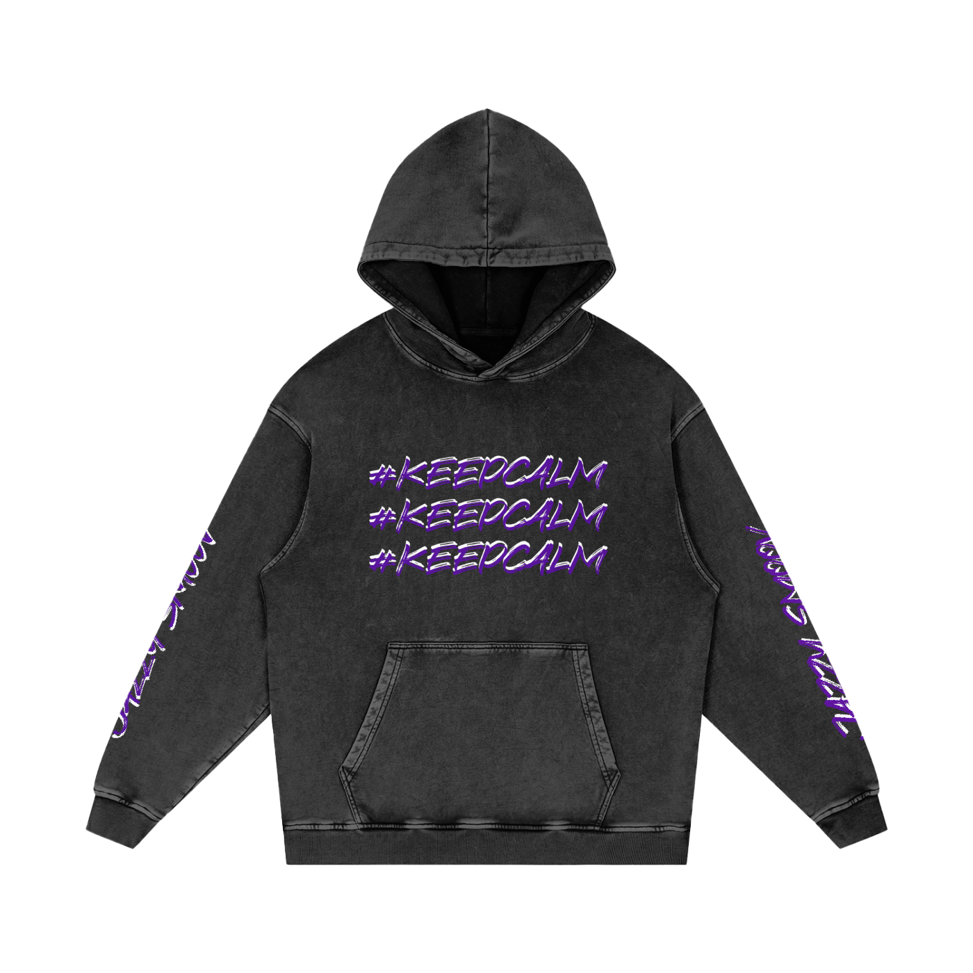 Jazzy Smoov Keep Calm Heavyweight Cotton Hoodie – Black – product image 1