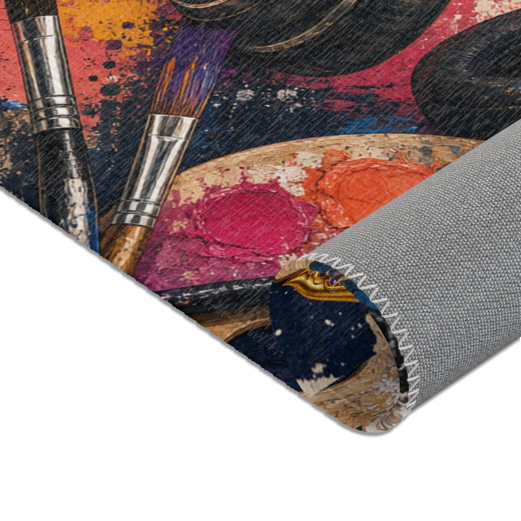 Music and art chenille area rug