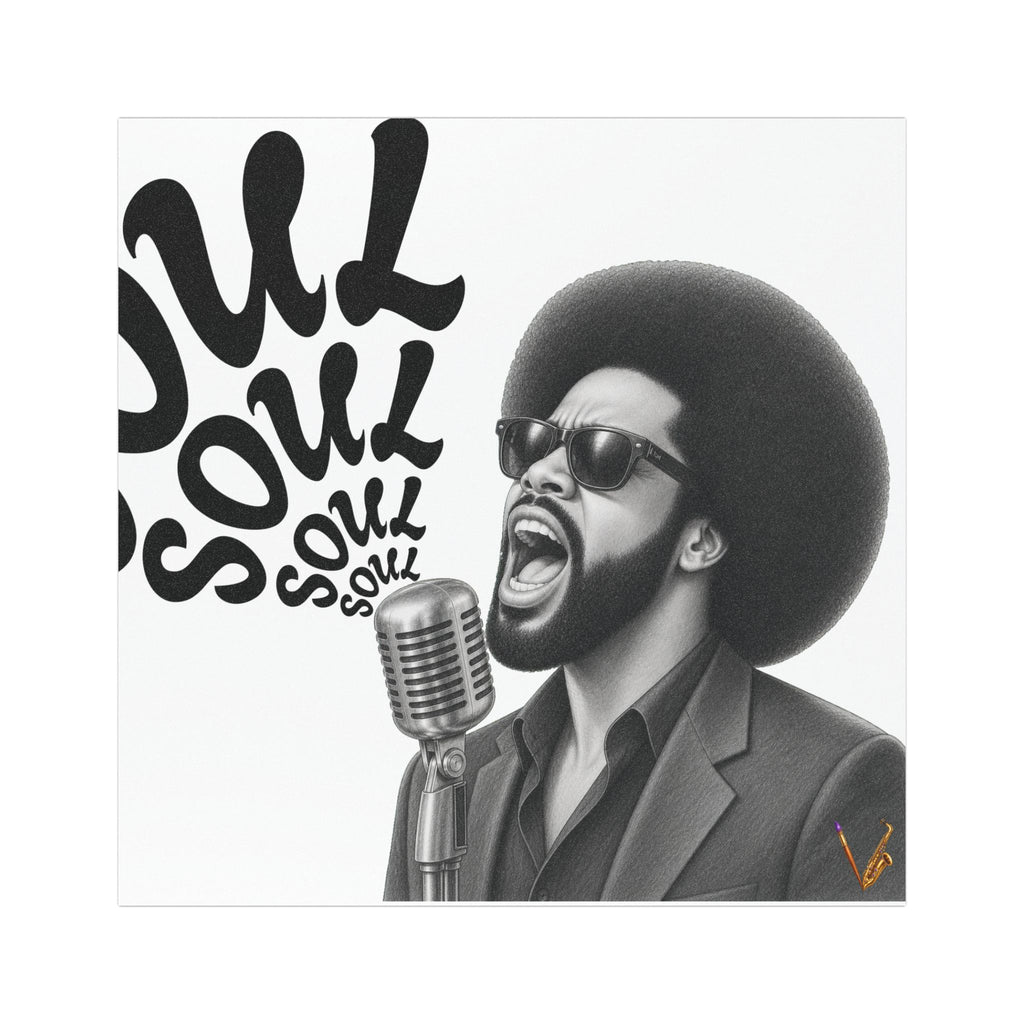Soul Singer black and white vinyl car magnet – view 2