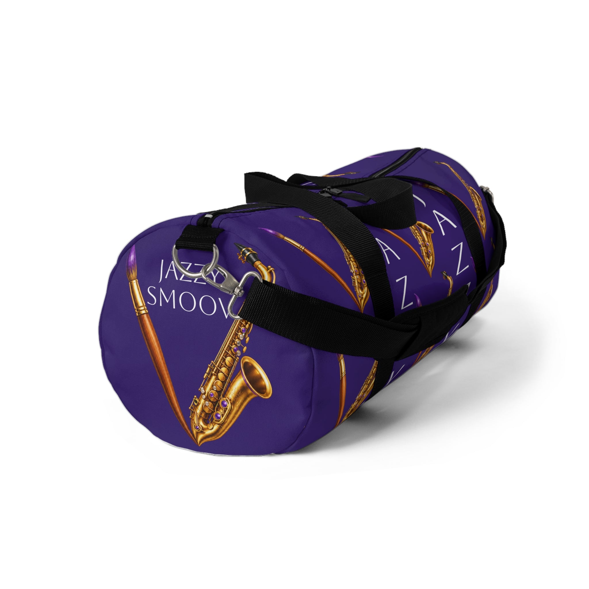 Jazzy Smoov purple saxophone duffel bag