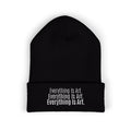 Everything Is Art cuffed beanie with white lettering