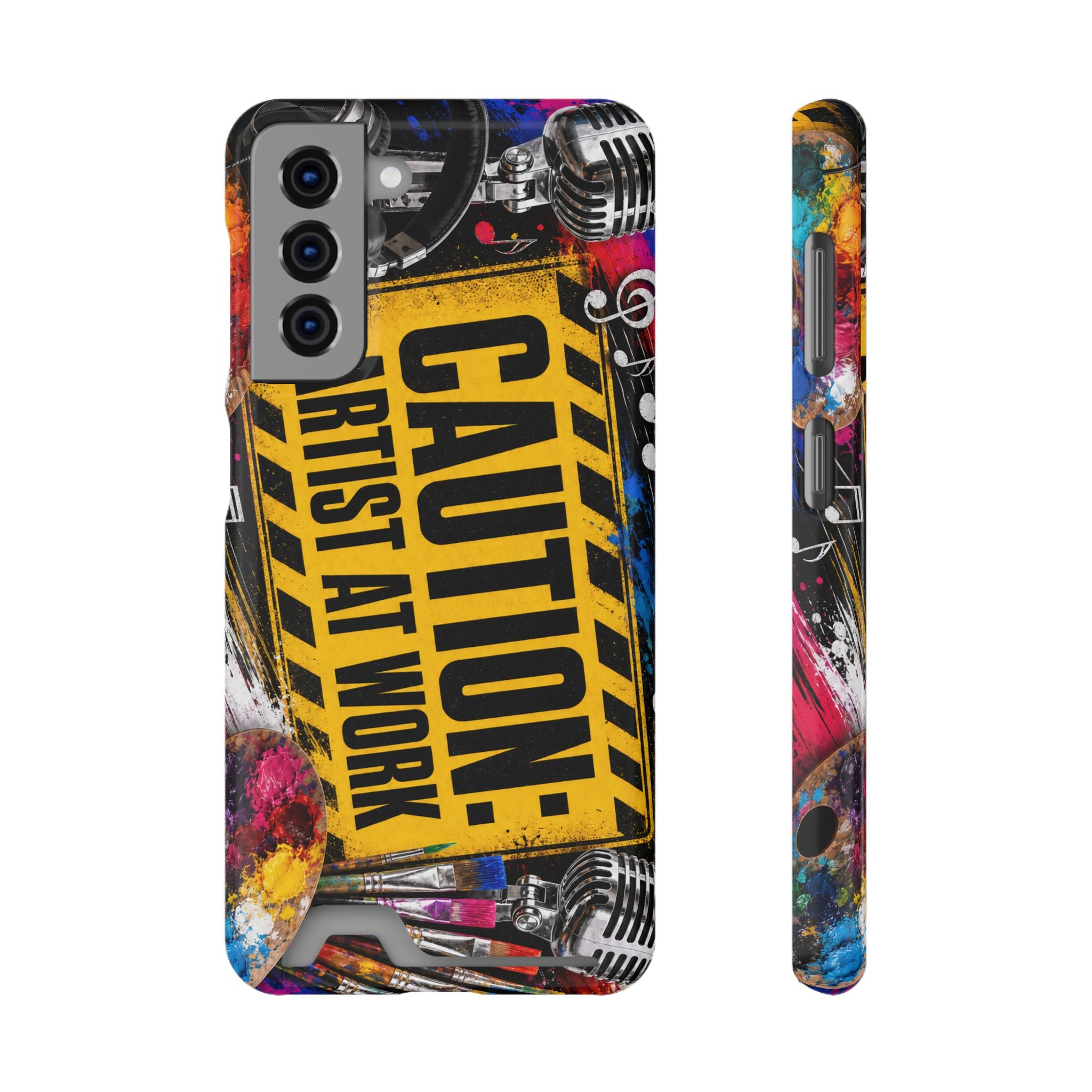 Caution Artist at Work phone case with card holder – view 15