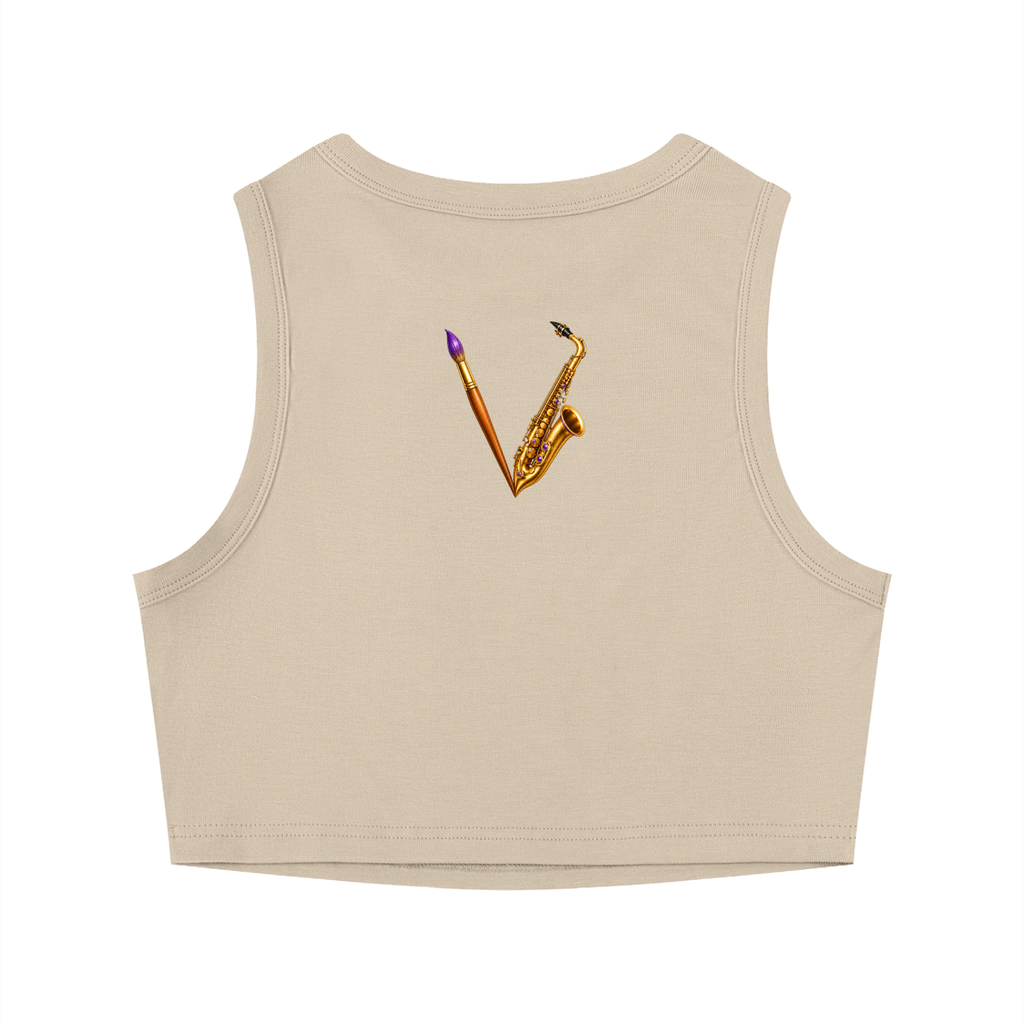 Women’s Love Art Cat Graphic Cropped Tank Top – product image 2
