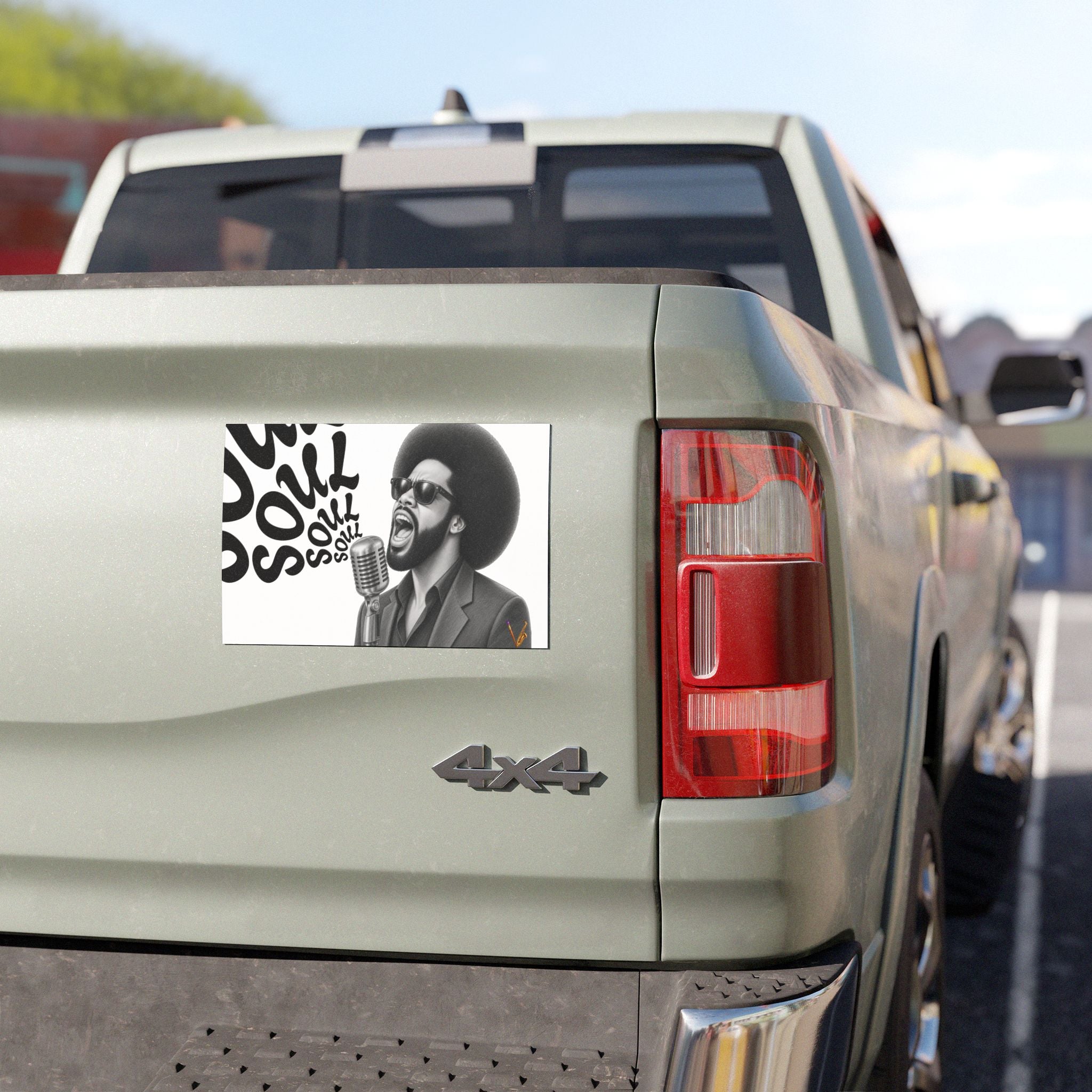 Soul Singer black and white vinyl car magnet – view 4