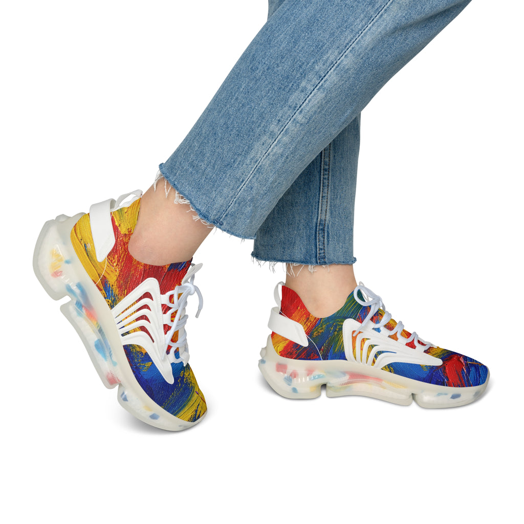 Women’s abstract color art mesh sneakers