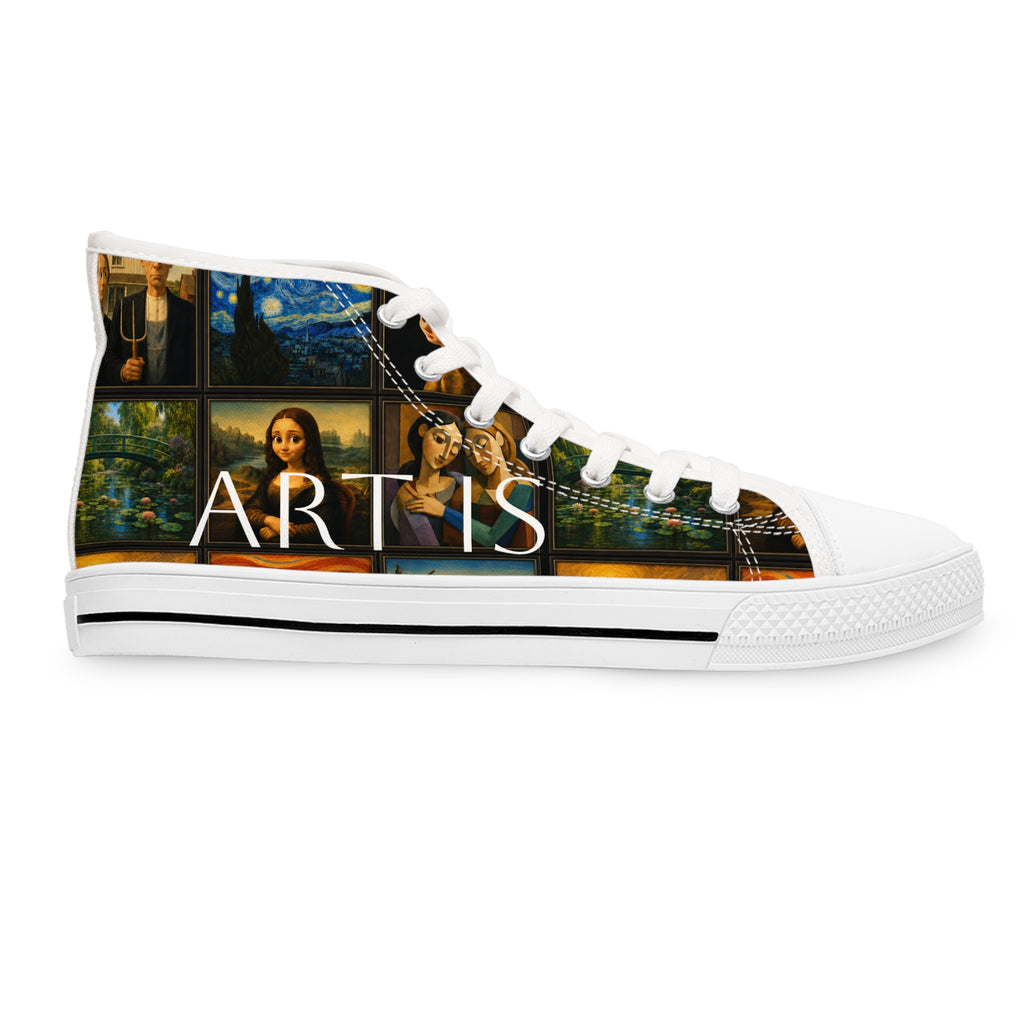 Women’s Art Is Timeless museum collage high-top sneakers