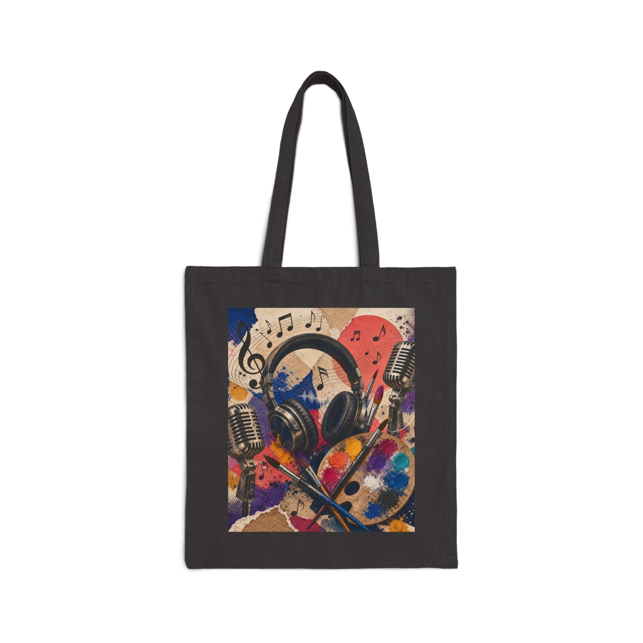 Jazzy and Smooth art and music cotton canvas tote bag
