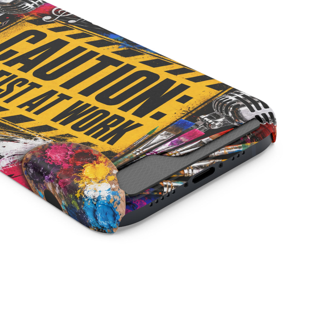 Caution Artist at Work phone case with card holder – view 63