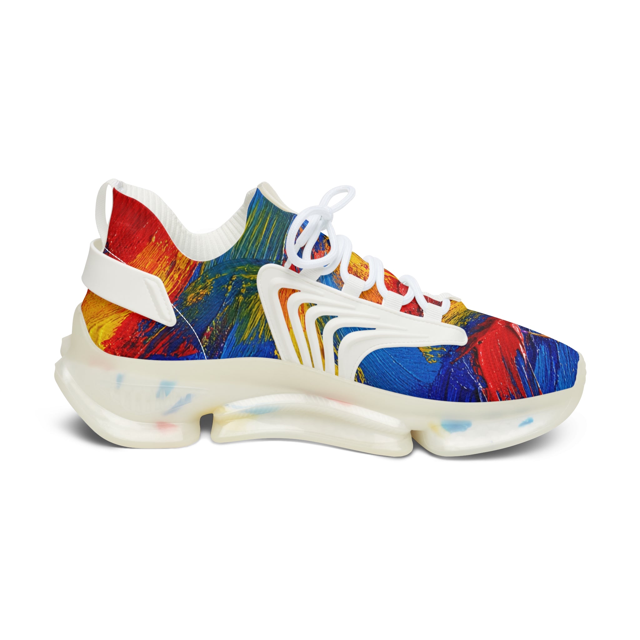 Women’s abstract color art mesh sneakers