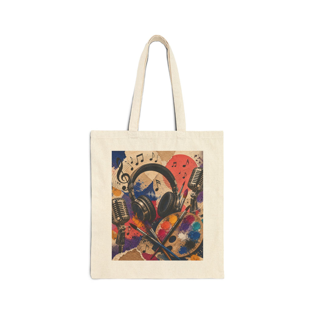 Jazzy and Smooth art and music cotton canvas tote bag