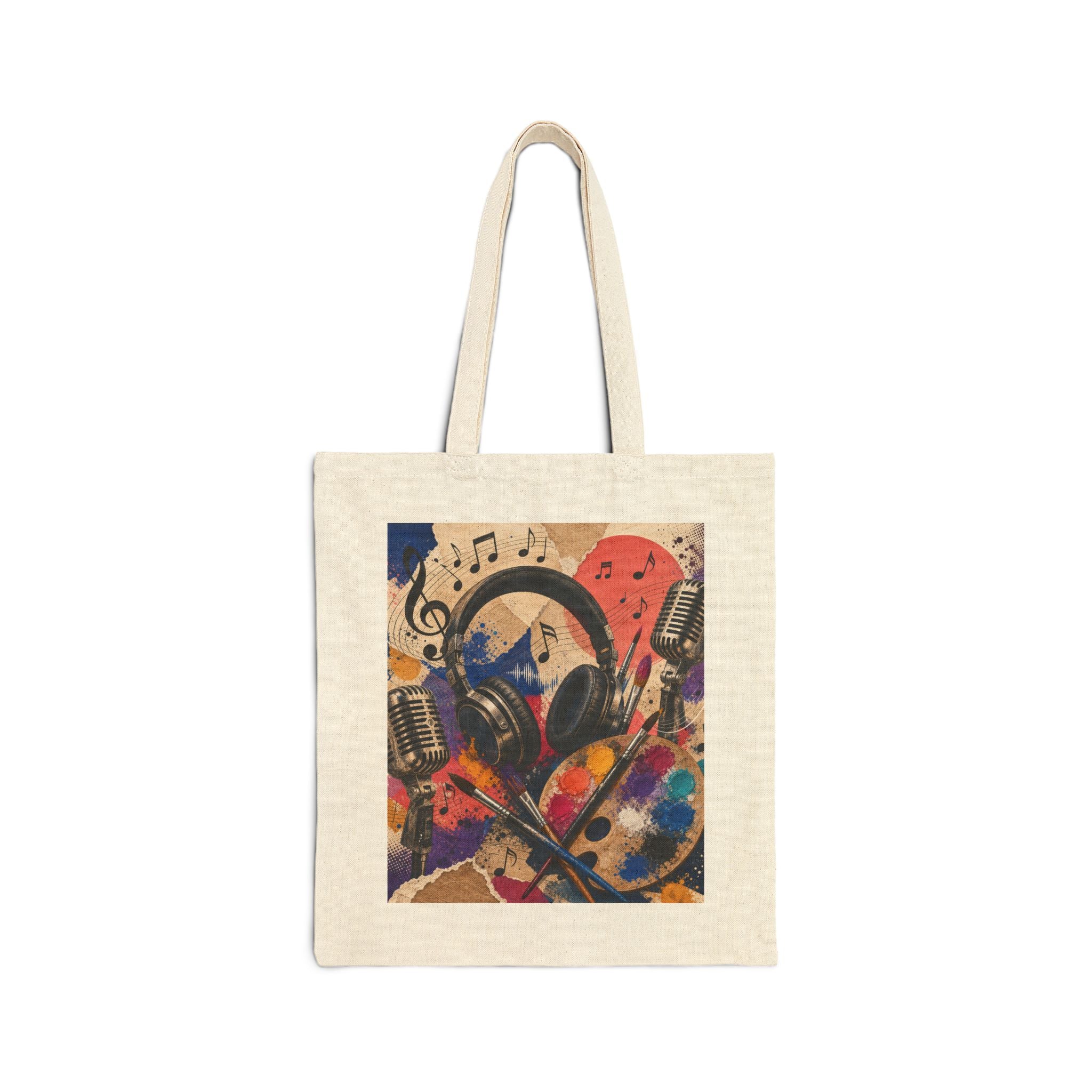 Jazzy and Smooth art and music cotton canvas tote bag