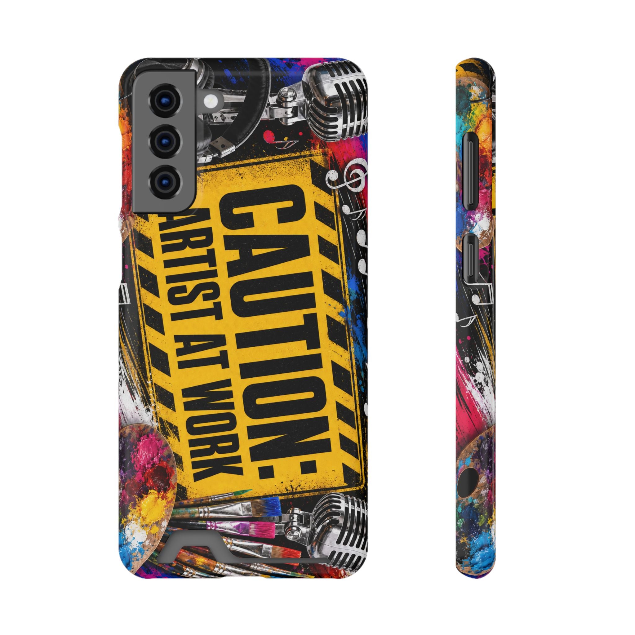 Caution Artist at Work phone case with card holder – view 17