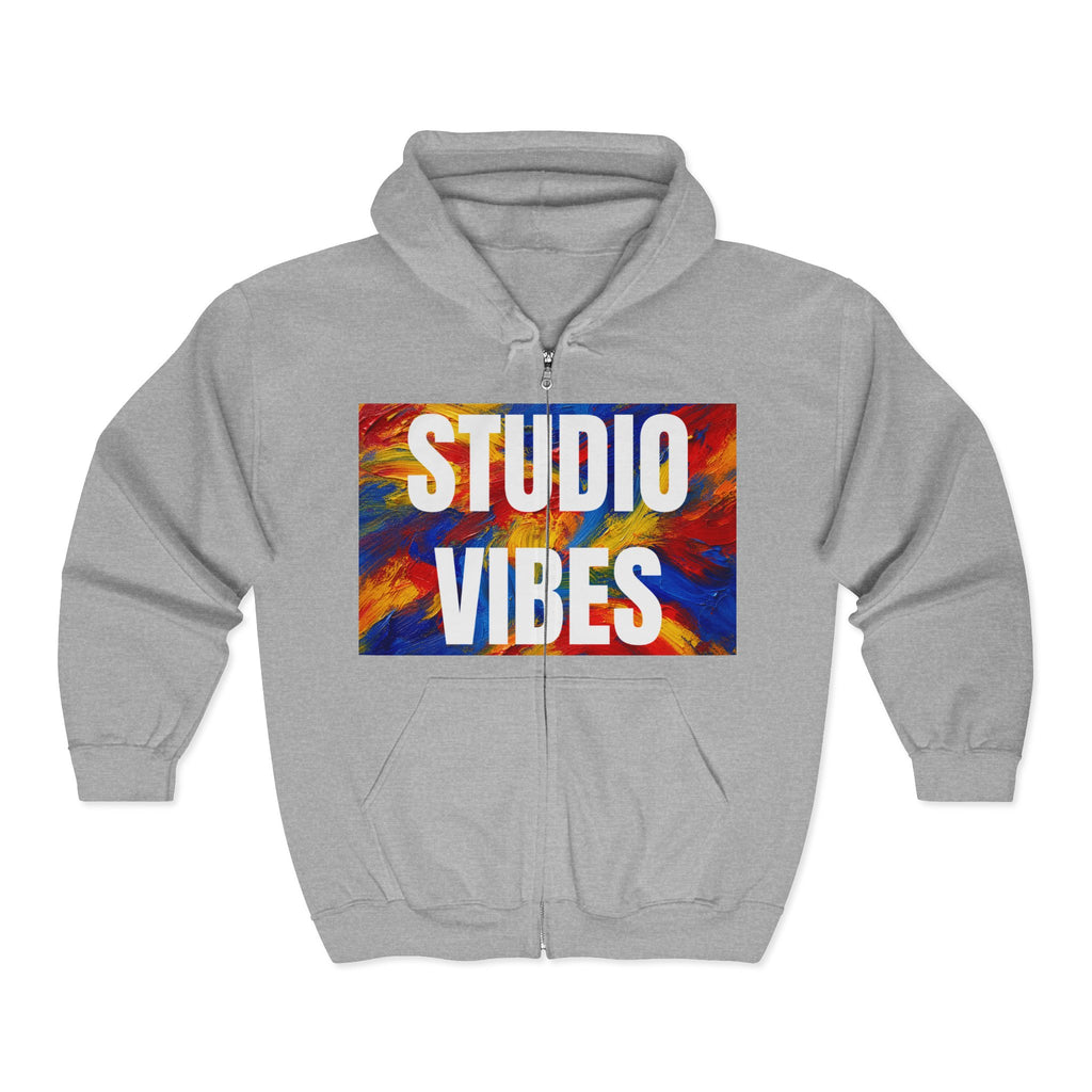 Studio Vibes Colorful Music Graphic Zip Hoodie – product image 1