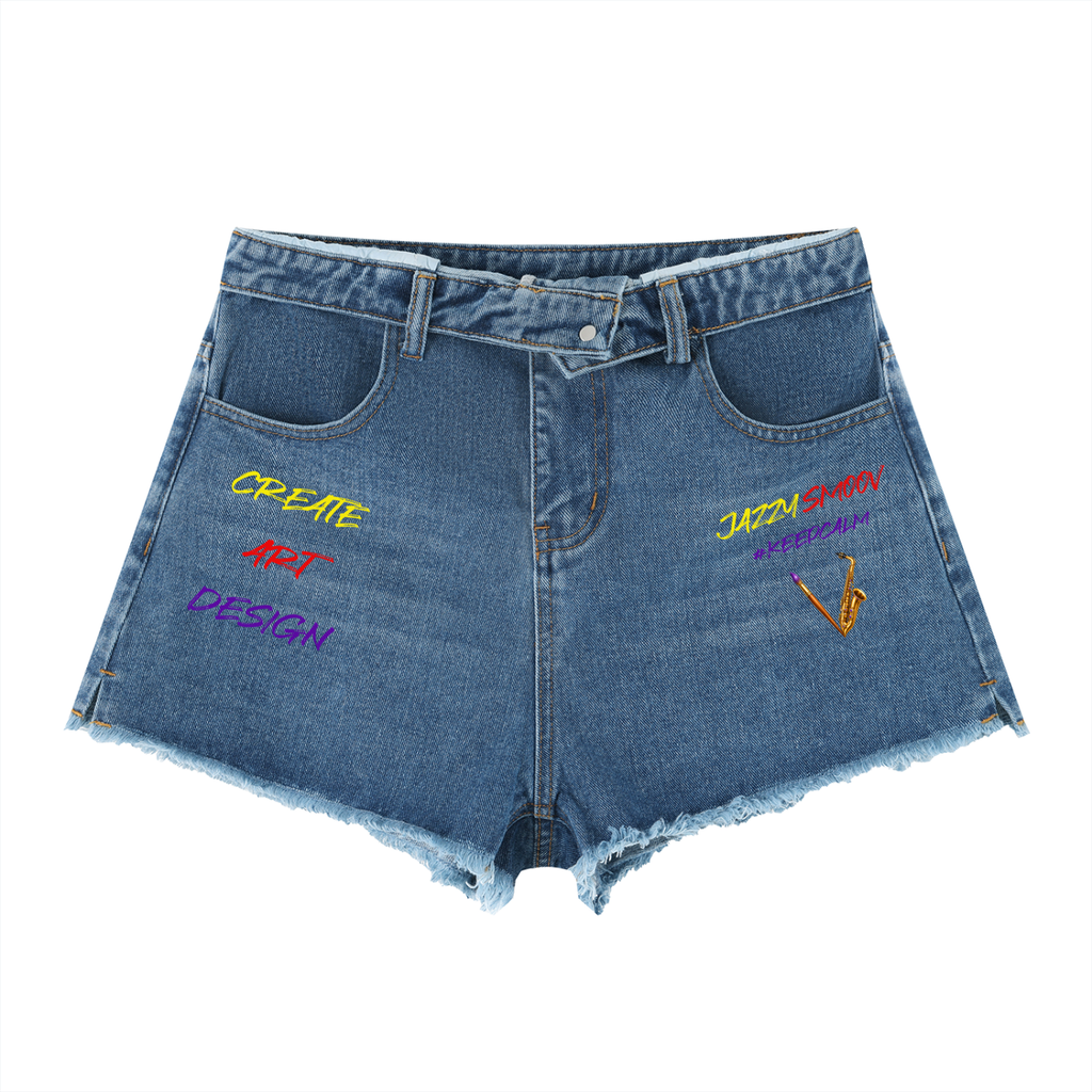 Women’s Create Art Design High-Rise Denim Shorts – product image 3