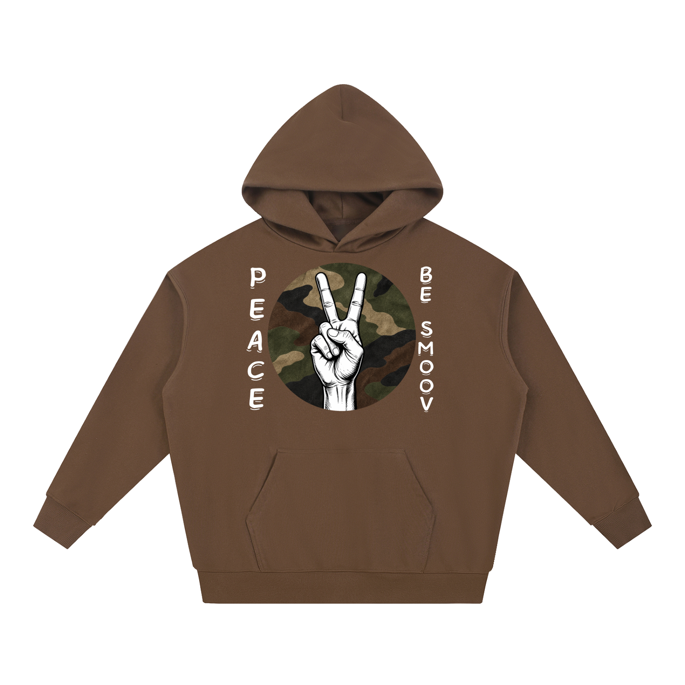 Peace Be Smoov Camo Graphic Heavyweight Hoodie – product image 1