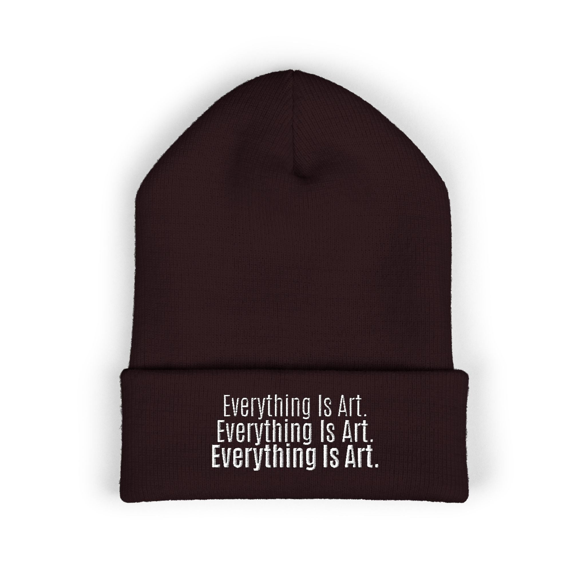Everything Is Art cuffed beanie with white lettering – view 8