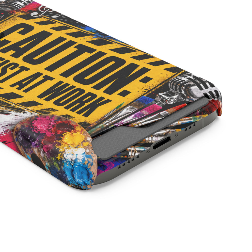 Caution Artist at Work phone case with card holder – view 71