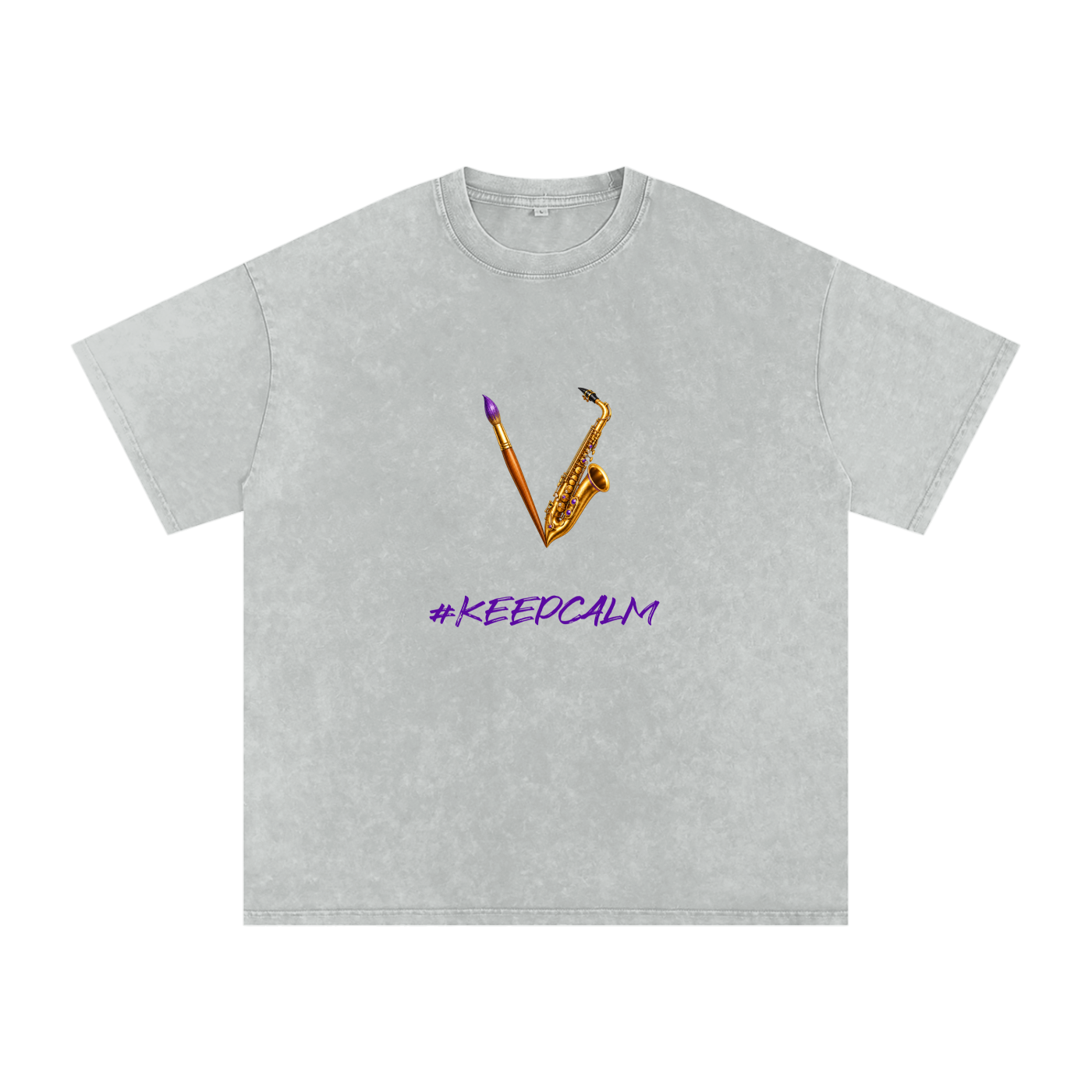 Jazzy Smoov Keep Calm Oversized T-Shirt – Gray – product image 1