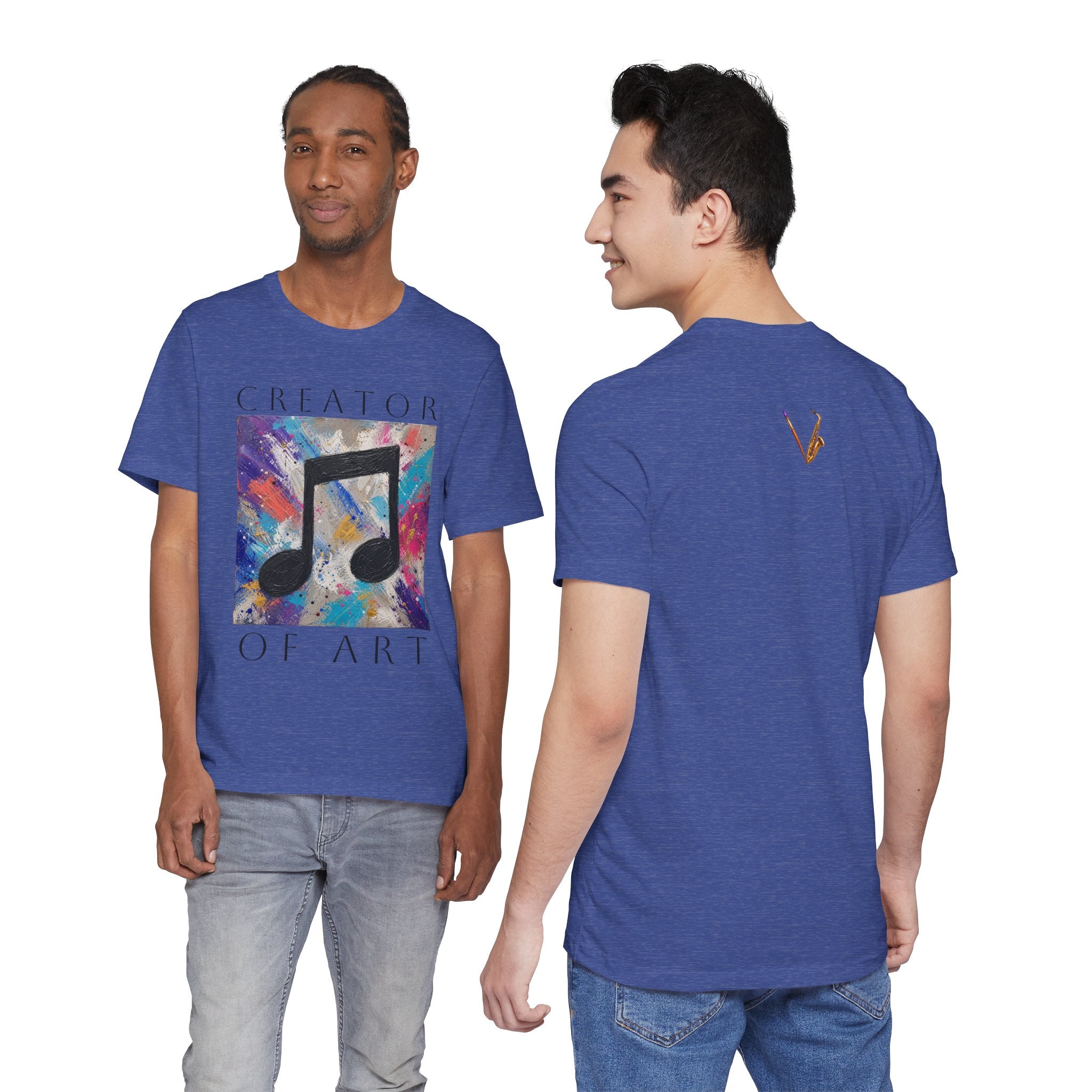 Unisex Creator of Art colorful music note graphic T-shirt – view 44