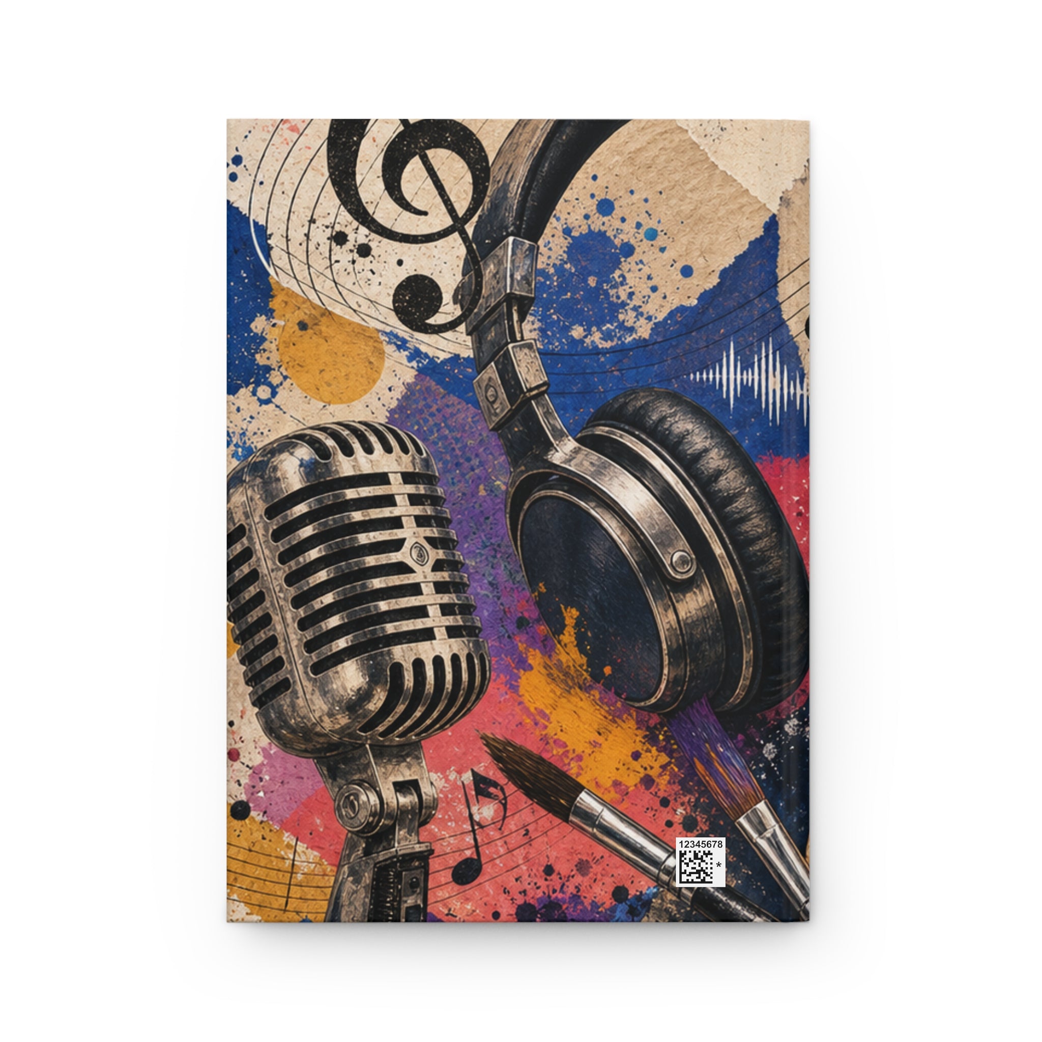 Art and music lined journal open view