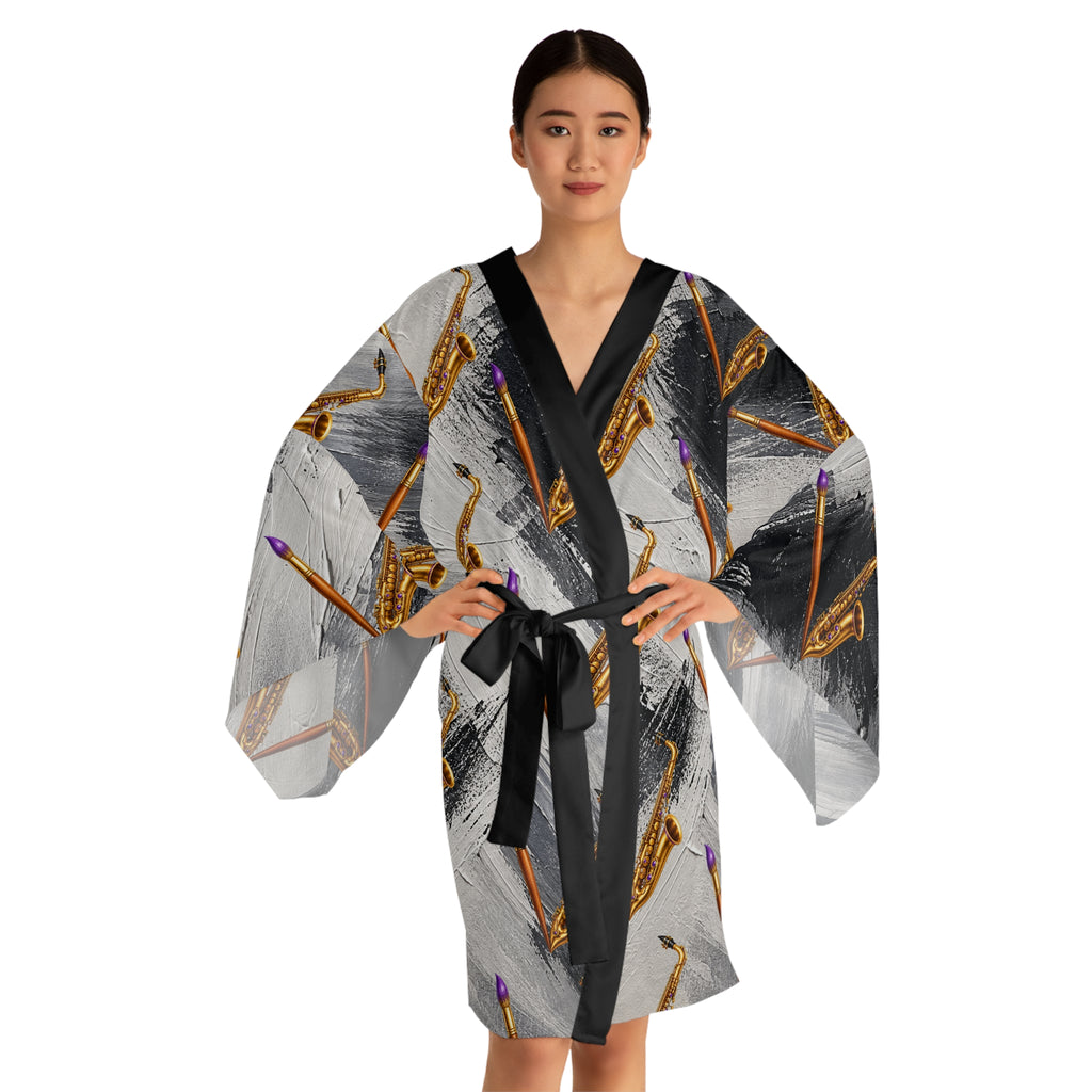 Jazzy Smoov Brushstroke Music Kimono Robe – product image 1